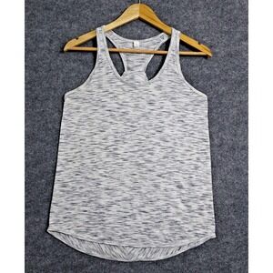 Lululemon Shirt Women 6 Gray‎ Pleated Back Racerback Tank Top Athleisure Run